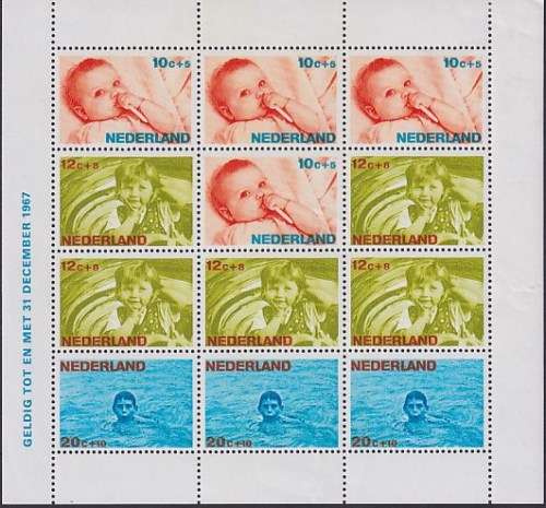 NETHERLANDS - 1966 Child Welfare minisheet (MNH)